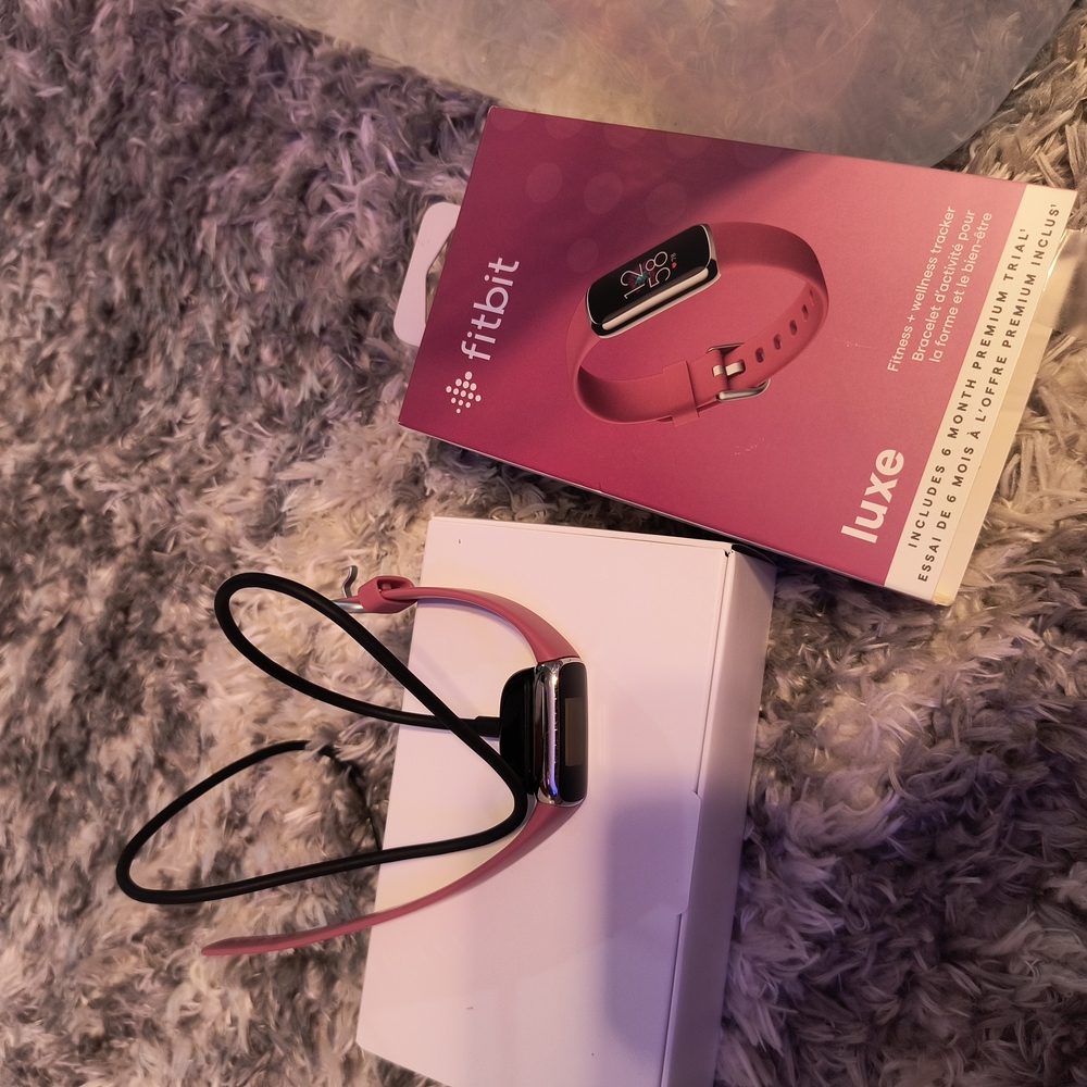 Fitbit Luxe with Pink and Black Bands